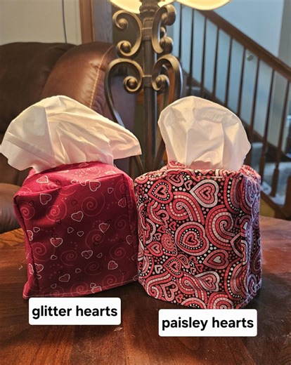 Valentine Hearts Fabric Tissue Box Cover - Cube Size - Etsy