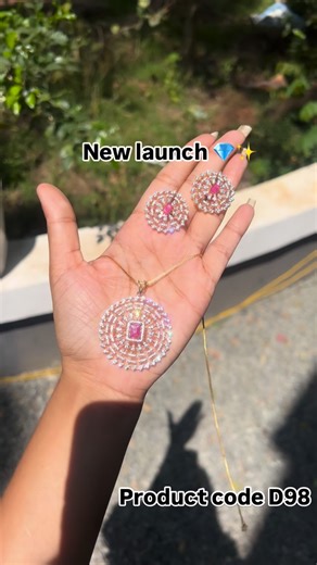 Arackal jewellery on Instagram: "Premium diamond finish pendant chain set Product code D98 Shop online at our website or dm WhatsApp"