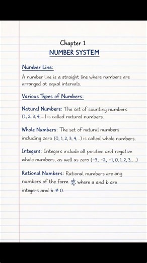 class 9 math chapter 1 number system easy explanation 📖 #numbersystem