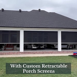 When function and style meet 🤝 you get retractable porch screens. Explore our options today! | Acadian Windows & Siding, LLC