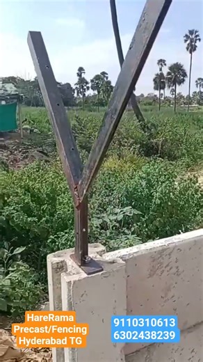 how to fix y angle using nut bolt for Fencing on top of Compound wall secure #concertina coil #tata