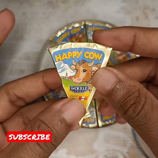 oddly Satisfying cheese slices pack unpacking | happy cow cheese #shorts #cheese #satisfying