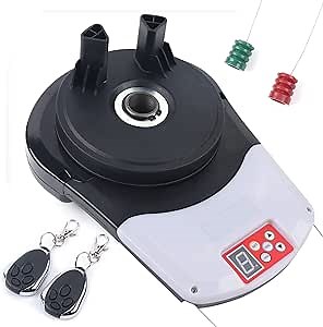 Roll Up Garage Door Opener with Remote, 110V Automatic Rolling Gate Opener with 2 Remote, Powerful 1000N Motor, 24V DC Roller Door Opener for Garage Warehouse Store Barn Farm