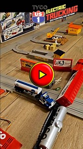 TYCO US-1 Electric Trucking: Danger Track & Train! Who remembers spending hours creating the most epic train crashes and semi-truck destruction with these slot sets? The 80s were wild! This vintage set is pure nostalgia and awesome miniature mayhem. Did you own this or a similar set? Let us know! 💥 #80sToys #VintageToys #RetroGaming #ChildhoodNostalgia #80sKid | TYCO US-1 Electric Trucking