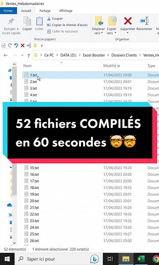 Dans cette vidéo, je te montre comment est-ce que tu peux compiler plusieurs fichiers textes ou de type CSV en un seul fichier de manière à pouvoir compiler des données que tu pourras exploiter à travers un seul document. Grâce a une commande Windows, tu vas pouvoir synthétiser l’ensemble des informations à travers une seule source de données. Le fichier pourra ensuite être ouvert sous Excel, à condition qu’il soit sous l’extension . CSV 😉 #windows #excel #microsoftexcel #formationexcel #excelb