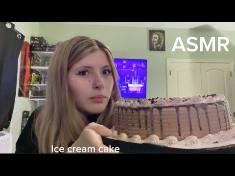 ASMR~ 🍰🍨Eating Ice Cream Cake 🍰 🍨 ( Realxing eating sounds)