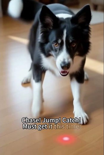 Dog Goes CRAZY Chasing Laser – Then It Disappears!