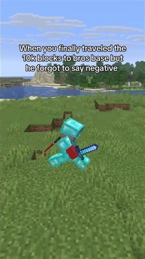 When You Travel 10k To Bro's Minecraft Base But He Forgot To Say Negative #shorts #minecraft