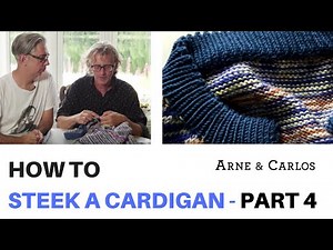How to steek a cardigan by ARNE & CARLOS Part 4. Adding the collar and the finishing touches.