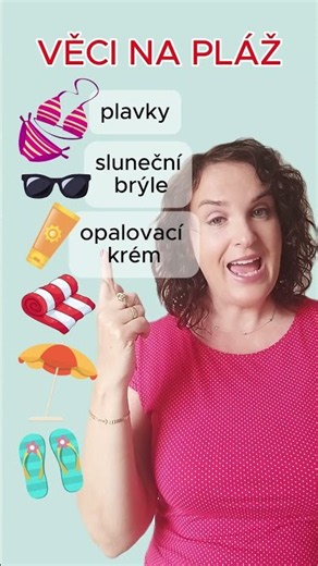 VĚCI NA PLÁŽ Czech words #ceskyjazyk #czechlanguage #learnczech #czechwords #effectiveczech