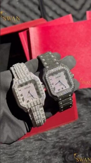 💎 Cartier Full Iced Out Watch Collection | White Baguette & Black Diamond Luxury Timepieces ✨