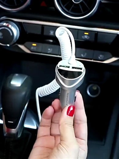 3.1A LED Digital Display Car Charger Dual USB Car Charger Car Phone Charger Quick Charge With Stretchable Spring Cable | Lazada PH