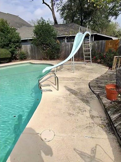 Swimming pool deck cleaning. Customer previously had someone clean it and this is what they left him