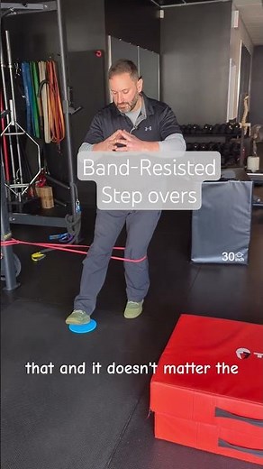 Band Resisted Step overs for Hip and Knee Stability
