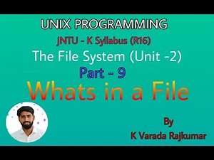 UNIX Programming (Part - 9) The File System (Whats in a File)