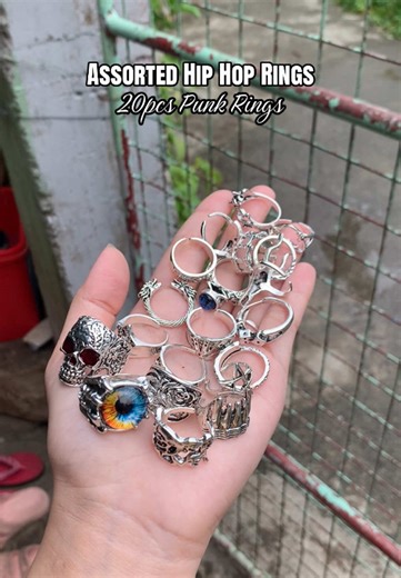 20 Assorted Hip Hop Rings for Fashion and Parties