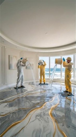 THIS FLOOR IS INSANE 😱 Luxury Epoxy colourful flooring #epoxyfloor #shorts