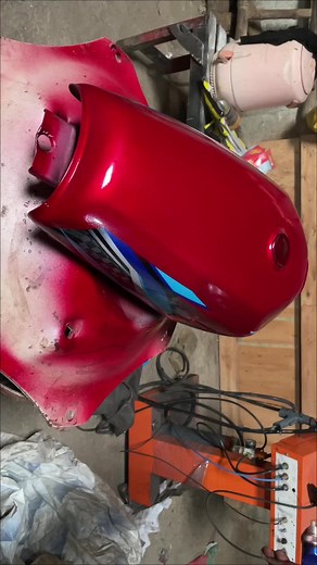 Motorcycle Helmet Painting Process in Workshop