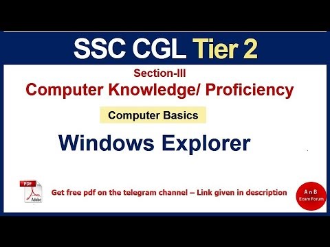 SSC CGL 2025 - Computer Knowledge /Proficiency for SSC CGL | Computer Basics Windows Explorer