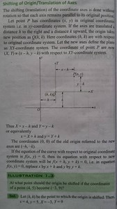 Shifting of Origin/Translation of AxesThe shifting (translatio... | Filo