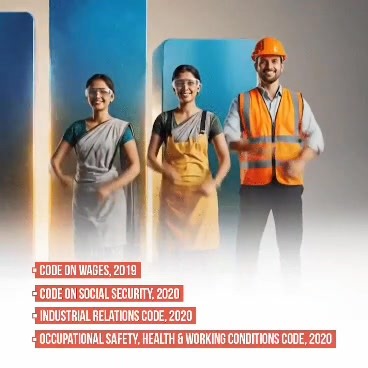 Labour Reforms for Aatmanirbhar Bharat 29 labour laws streamlined into 4 Labour Codes for equal wages, safer workplaces, social security and harmonious industrial relations. #ShramevJayate Mansukh Mandaviya Shobha Karandlaje MyGovIndia Press Information Bureau - PIB, Government of India | Ministry of Labour and Employment, Government of India