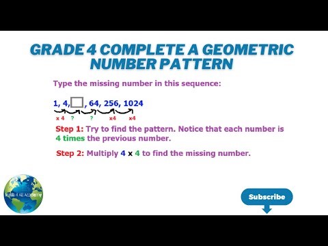 Grade 4 Complete a Geometric Number Pattern