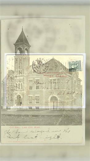 A Glimpse of 1907 Lake City: City Hall Postcard Unveiled