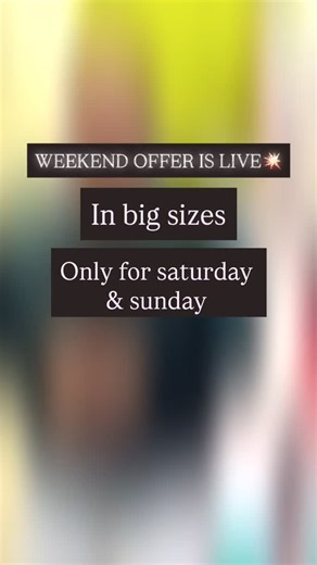 A.S Collection❤️ on Instagram: "Weekend offer is live for sat and sundayyyy in big sizes . . . #Offerseason #weekendofferinulhasnagar #ulhasnagar #ascollection #fashion"