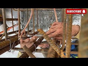 Bare copper wire installation with U-Bolt clamp at rebar lapping for Earthing System. #construction