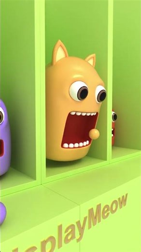 Cute Meow spit out balls. 🔴🟣🟡