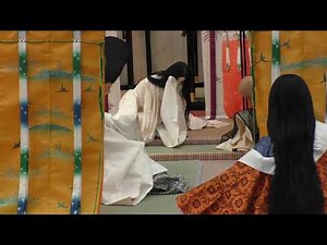 国宝 源氏物語絵巻 立体具現～「柏木（一）」より～ Display of one scene from "The Tale of Genji picture scroll"