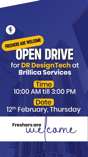 Brillica Services Private Limited on Instagram: "Brillica Services is conducting an Open Drive, open to all eligible candidates from Dehradun. 📍 Venue: Brillica Services, Dehradun 📅 Date: 12th February (Thursday) ⏰ Time: 10:00 AM to 3:00 PM Please note: Candidates arriving after 3:00 PM will not be entertained. - Eligibility Freshers with knowledge in the following technologies are encouraged to apply- 👉🏻Python 👉🏻MERN Stack 👉🏻Web Development 👉🏻WordPress 👉🏻Shopify & Wix They are hirin