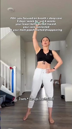 Your Mom Pooch Disappears ,Core Reconnects in 6 weeks When you Focus on Deep Core Breathing