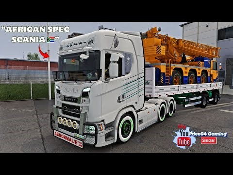 African Spec Scania 🇿🇦 Hauling Heavy Crane | ETS2 Realistic Trucking - Logitech G29 Gameplay