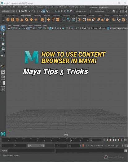 How to use content browser for free assets In Maya #learnwithshajrun #tipsandtricks #autodesk