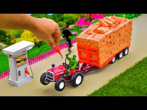 mini bricks diy tractor working