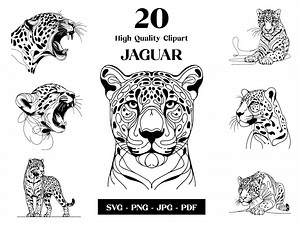 Jaguar Line Art SVG Clipart: Minimalist Tattoo Design (digital Download) - Etsy