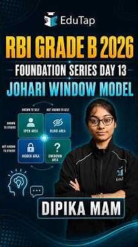 Johari Window Model | RBI Grade B 2026 Management Most Important Topics | Foundation Series | Day 13