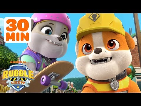 Rubble's Sports Rescues In Builder Cove! w/ Auntie Crane | 30 Minute Compilation | Rubble & Crew