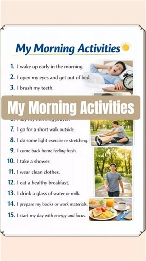 🔴 My Morning Activities | Daily Routine Vocabulary in English