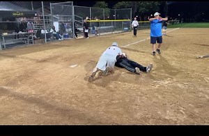 2.5K views · 20 reactions | collision at home! crush vs guaranteed rate game | Slow-Pitch Softball Association | Facebook