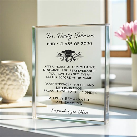 Personalized Phd Graduation Gift, Custom Doctor Acrylic Plaque, Class of 2026 Grad Keepsake, Dr Graduation Gift - Etsy