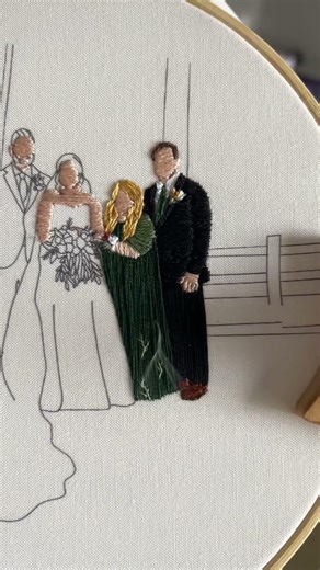 Family portrait embroidery process #embroidery #handembroidery #handmade