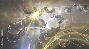 3d animation of cancer cell on cancer image background