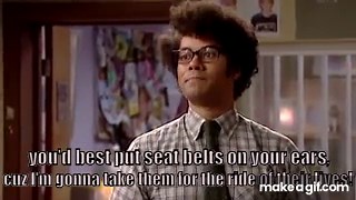 The IT Crowd - Seatbelts on your ears.mp4 on Make a GIF