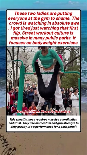 Impressive Park Workout Routine With Two Talented Gymnasts
