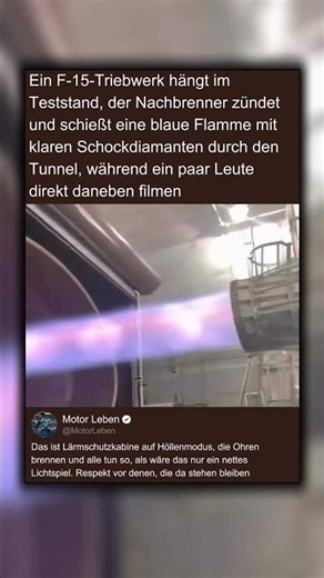 F-15-Triebwerk im Teststand mit vollem Nachbrenner