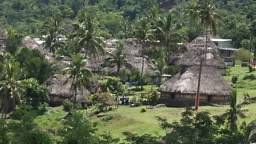 Aerial view of Navala village in the Ba Highlands of northern-central...