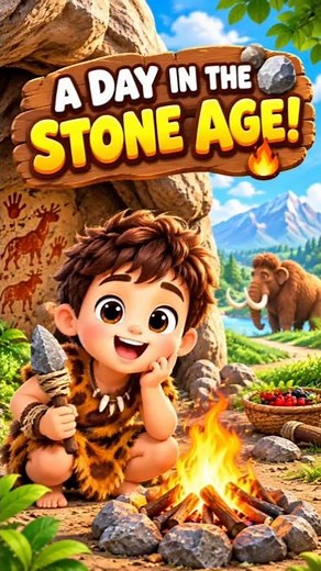 Morning to Night in the Stone Age! Life of Humans #learning #kidsvideo #stoneage