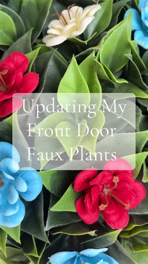 Updating my front door faux plants with new and recycled plants and pots - let’s get to it! #homedecor #fauxplants #diy #frontlandscape @Martha Stewart